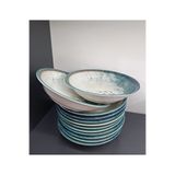 Güral GÜRAL PORSELEN MERMER DESEN 19 CM (büyük) 12 ADET ÇUKUR YEMEK TABAK