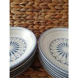 Güral Porselen 19 cm Dijital Model Yuvarlak Çukur Yemek Tabak 12 Adet Şık Desen