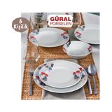 Güral Porselen 24 Parça Çift Dekorlu Yemek Seti