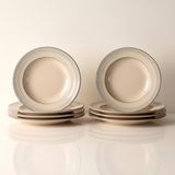 Güral Porselen 6 Adet 22 cm Çukur Yemek Tabağı Reaktif Agate 969