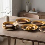 Güral Porselen 6 Adet 22 cm Çukur Yemek Tabağı Reaktif Saura 137
