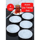 Güral Porselen 6 Adet Güral Porselen Acem Çay Tabağı Seti Bardak Altlığı