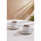 Güral Porselen 65481 Mental 4 Parça Çay Fincan Takımı