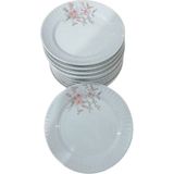 Güral Porselen 6'Lı Sedef 20 Cm Düz Tabak Tek Çiçek 1208