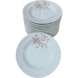 Güral Porselen 6'Lı Sedef 22 Cm Çukur Tabak Tek Çiçek 1208