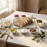 Güral Porselen 9 Parça Kahvaltı Takımı Sade Beyaz Renkli Porselen ile Minimal Tasarım