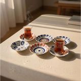 Güral Porselen Acem 6'li Çay Tabağı Seti Mix 3232 - 001 - Beyaz