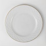 Güral Porselen Alfa 6 Parça 25 Cm Servis Tabağı Mat Altın File Ahşap