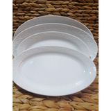 Güral Porselen Bahardalı 4'lü Salata Sunum Kayık TABAK(2ADT 30 CM,2ADT 25 Cm)
