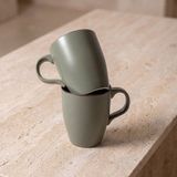 GÜRAL PORSELEN Barista 2li Yeşil Mat Porselen Kupa Seti