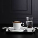 Güral Porselen Bistro Çay Fincanı ve Tabağı 150 cc - 001 - Beyaz - 150 ml