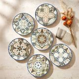 Güral Porselen Camelia 6 Parça 20 Cm Pasta Takımı Harmoni -Kahve 4287