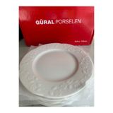 Güral Porselen Carmına 6 Adet 20 Cm Pasta Tabağı