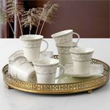 Güral Porselen Carolıne 12 Parça 6 Kişilik Kahve Takımı 5676 - 25 ml - 6 Adet - Krem
