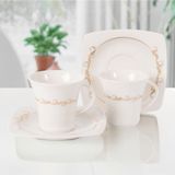 Güral Porselen Caroline 6 Kişilik Kahve Takımı 6599 - Krem - 90 ml