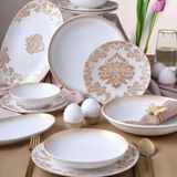 Güral Porselen Gold 6585 Camelia 54 Parça 12 Kişilik Yemek Takımı