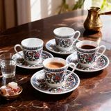 Güral Porselen Gözde Double 4 Kişilik Kahve Fincan Takımı 60932