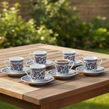 Güral Porselen Gözde Double 6 Kişilik Kahve Fincan Takımı 60932 - 1 Adet - 120 ml