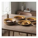 Güral Porselen Güral 6 Adet 22 Cm Çukur Yemek Tabağı Reaktif Saura 137