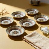 Güral Porselen Güral Porselen Acem 6 Parça 10 cm Çay Tabağı - renk - Bej - Kahverengi