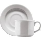 Güral Porselen HK02CT Tabaklı Çay ve Nescafe Fincanı 1 Adet 150 cc - Beyaz