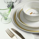 Güral Porselen Iris 18 Parça Beyaz Porselen Yemek Takımı 6 Kişilik Çiçek Desenli Tasarım