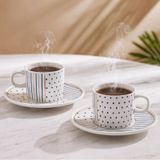 Güral Porselen Mental 4 Parça Çay Fincan Takımı 65481 Beyaz