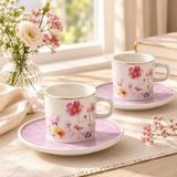 Güral Porselen Mental 4 Parça Çay Fincan Takımı 67091 - Pembe