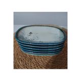 Güral PORSELEN MERMER DESEN 6 ADET 15 CM (KÜÇÜK) KAHVALTILIK,ÇEREZLİK,REÇELLİK KAYIK TABAK