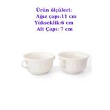 Güral Porselen Mini Salata Kasesi, Çift Kulplu, 11 cm, Beyaz, 2'li Set