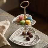 Güral Porselen Özel Tasarım Hand Made Kalp Şekilli Dekoratif Sunumluk Kurabiyelik