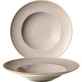 Güral Porselen Reno 2 Adet 26 cm Çukur Tabak Agate 969 - renk - Açık Kahverengi