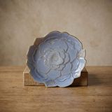 GÜRAL PORSELEN Rose Premium El Dekoru Dekoratif Porselen Tabak 21 cm Mavi