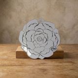 GÜRAL PORSELEN Rose Premium El Dekoru Dekoratif Porselen Tabak 21 cm - Renk - Beyaz