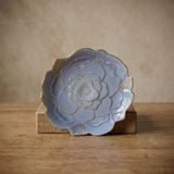 GÜRAL PORSELEN Rose Premium Hand Made Dekoratif Porselen Tabak 21 cm Mavi
