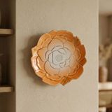 GÜRAL PORSELEN Rose Premium Hand Made Dekoratif Porselen Tabak 21 cm Turuncu
