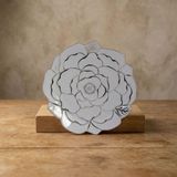 Güral Porselen Rose Premium Yaldızlı Çiçek Şekilli Dekoratif Porselen Tabak 21 cm