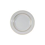 Güral Porselen Sedef 25cm Düz Tabak Yaldızlı, Beyaz, 6 Adet Set