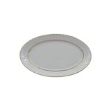 Güral Porselen Sedef 35 cm Kayık Tabak, Yaldızlı, Beyaz