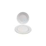 Güral Porselen Sedef Düz Tabak, 20 cm, 6'lı Set, Beyaz