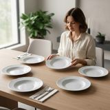 Güral Porselen Sembol 6 Parça 22 cm Çukur Yemek Tabağı - RENK - Beyaz