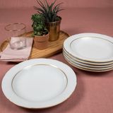 Güral Porselen Soprano 6 Adet 23 Cm Çukur Yemek Tabağı Çift Altın Yaldız