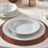 Güral Porselen Soprano 6 Parça 23 cm Çukur Altın Tabaklar