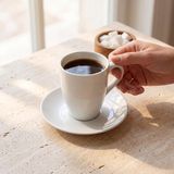 GÜRAL PORSELEN Venedik 2 Parça Tabaklı Mug Bardak