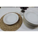 Güral Porselen Yaldızlı 19 cm 6 Adet Çukur Yemek Tabağı