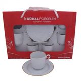 Güral Porselen Yaldızlı Fincan Takımı Seti