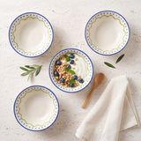 Güral Porselen Zeytindalı Desenli 14 cm 4lü Çorba ve Salata Kasesi - renk - Çok Renkli