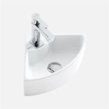 Güral Vit Beyaz Renkli Köşe Puzzle Lavabo 30 cm x 30 cm Batarya Delikli Tasarım