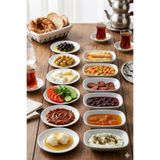 GÜRALLAR 12 Parça Beyaz Çok Amaçlı Kahvaltılık Meze Ve Çerezlik Seti - 6 Yuvarlak (15cm) + 6 Dikdörtgen (14x8cm)