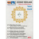 Güray Reklam Dantel Desenli Tekli Pleksi Priz Süsü - Dekoratif Çerçeve - Altın